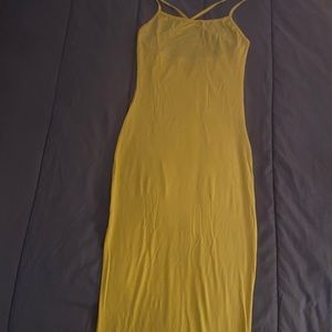 Yellow bodycon sundress